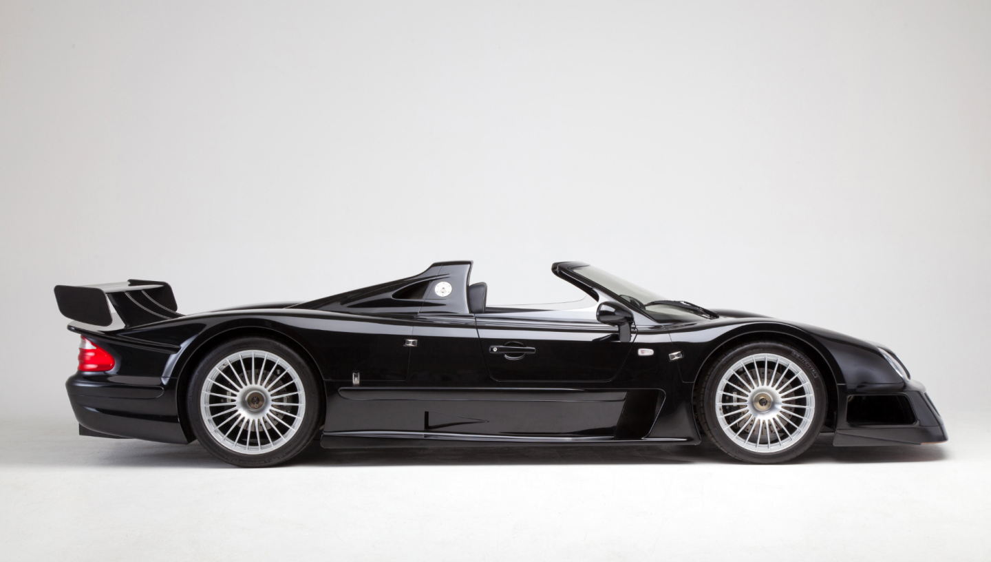 A legend in its own - relatively short - lifetime, this car was the first example built of the Mercedes-Benz CLK GTR Roadster, an even more exclusive, limited edition, open-topped variant of the already super-exclusive CLK GTR Coupé with which Mercedes-Benz had re-entered international sports car racing in 1997. At the time of its introduction the CLK GTR Roadster was the world's most expensive "production" car with a price tag of $1.5 million, a figure exceeded only recently by the Ferrari FXX. The 1998 Mercedes-Benz CLK GTR Roadster sold for £1,513,500 (US$2,381,512)