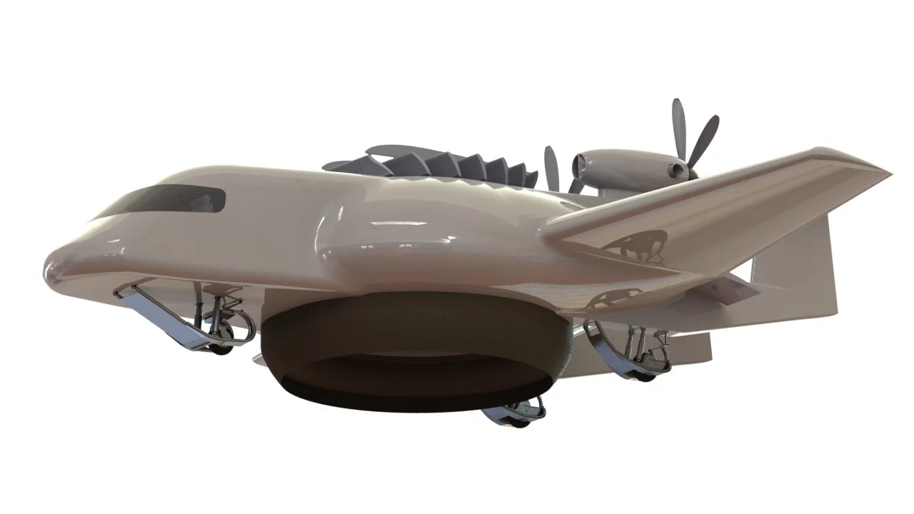 The ESTOLAS combines features of a plane, helicopter, hovercraft and airship in one aircraft
