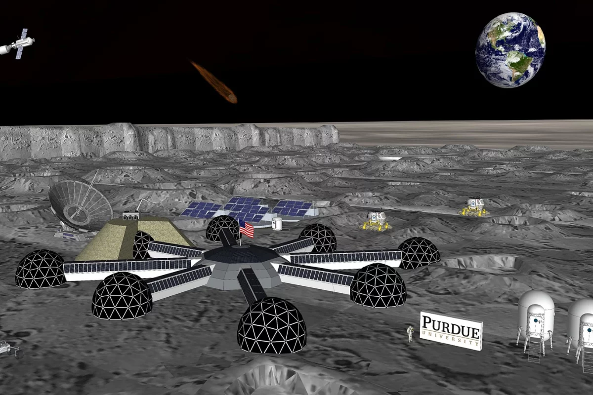 Members of Purdue University’s new Resilient ExtraTerrestrial Habitats Institute are studying the hurdles in building habitats like this on the Moon or Mars