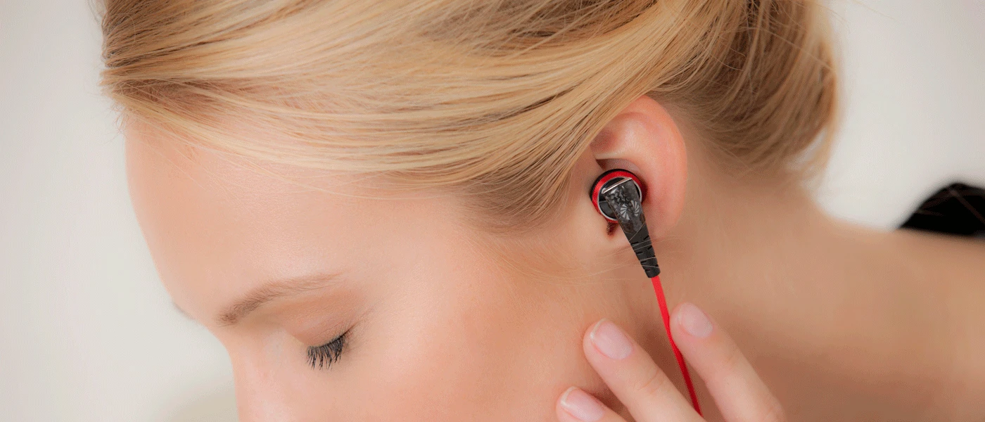 The MS 200s grip on the ear slightly to help keep the earphones in place