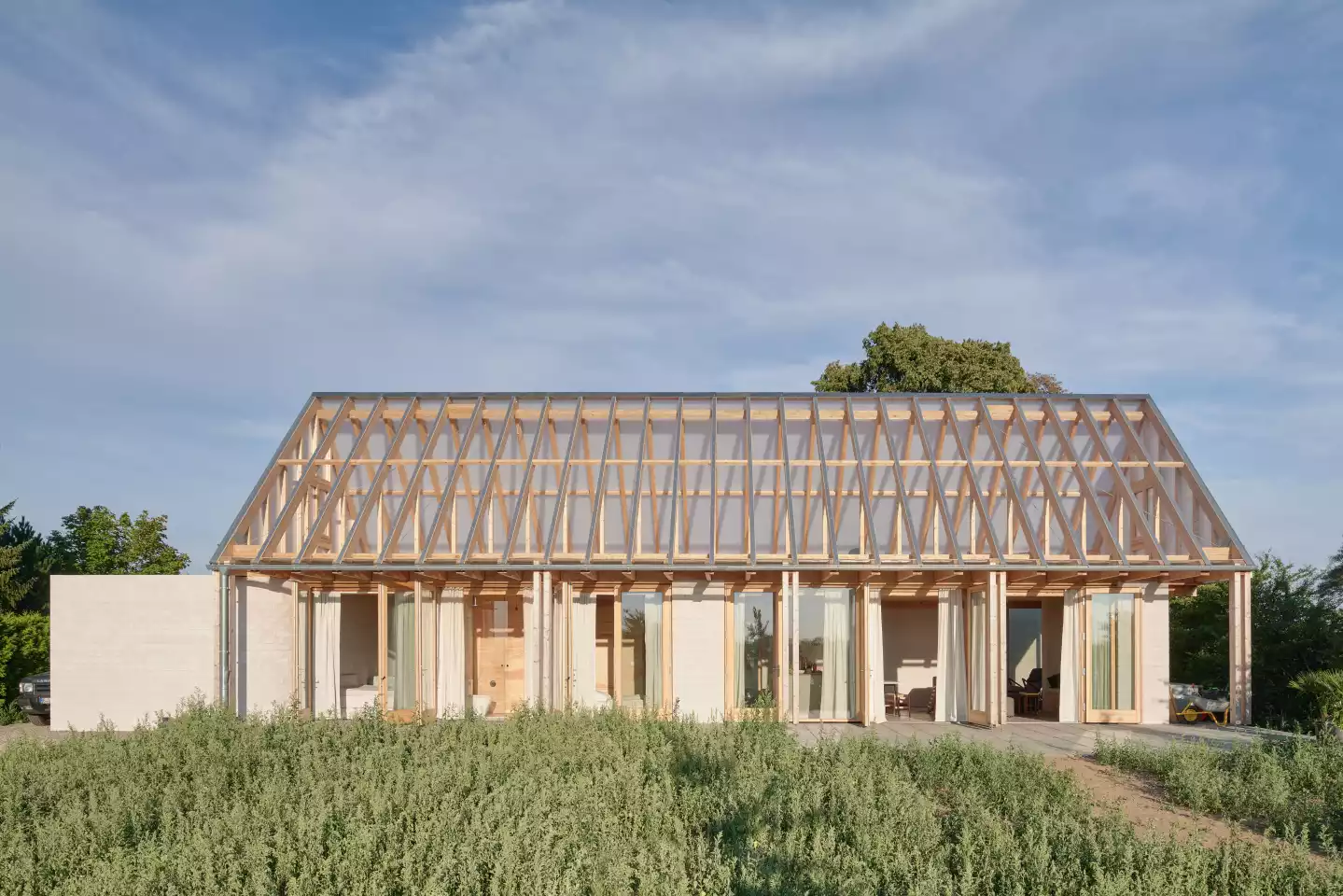 Not your average glass house: Das Glashaus features a brick first floor and a transparent roof