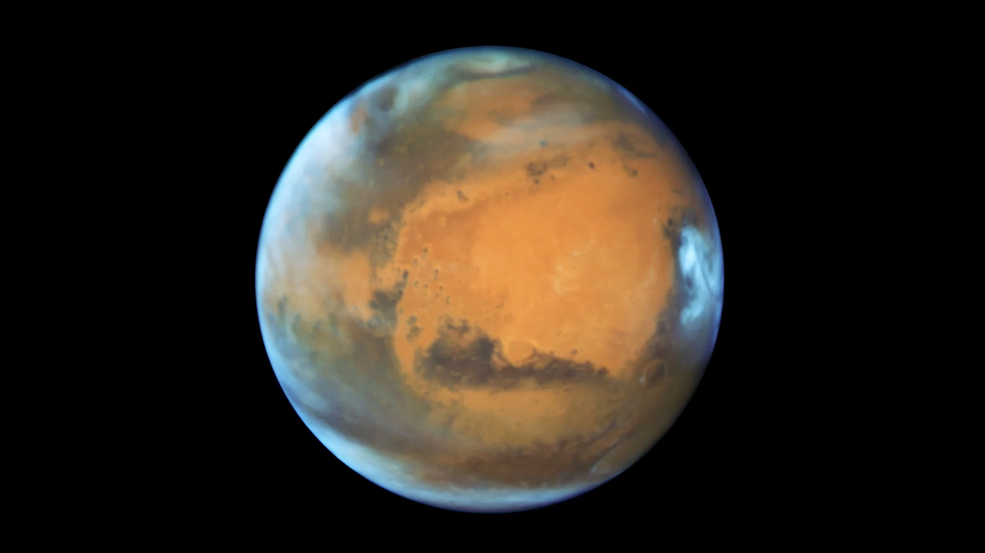 Portrait of Mars captured by the Hubble Space Telescope