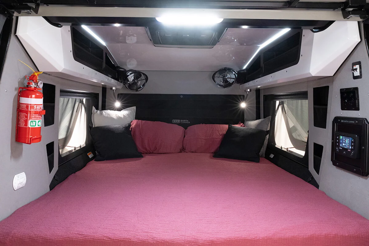 This American-spec Earth Camper gains the standard rooftop air conditioner but loses the cool world atlas headliner graphic in the process