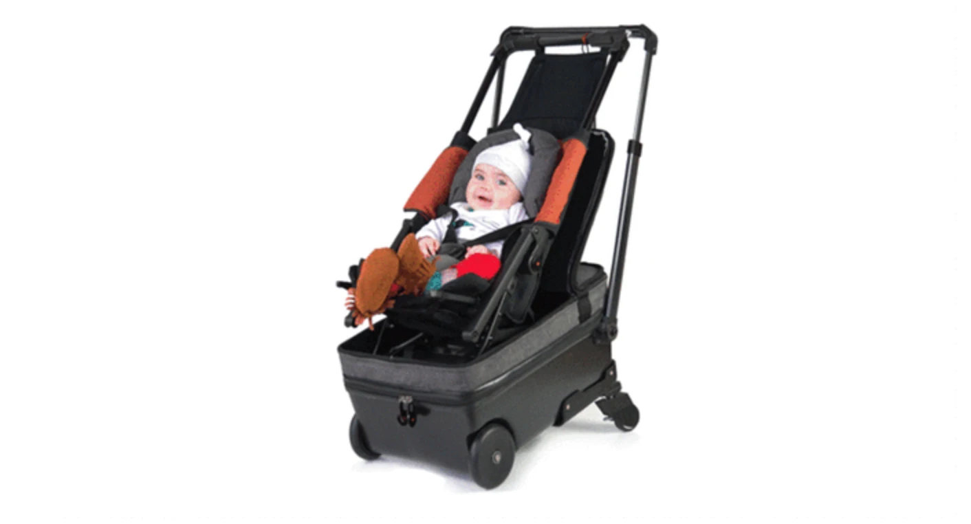 The Born to Fly Baby stroller reclines to house newborns