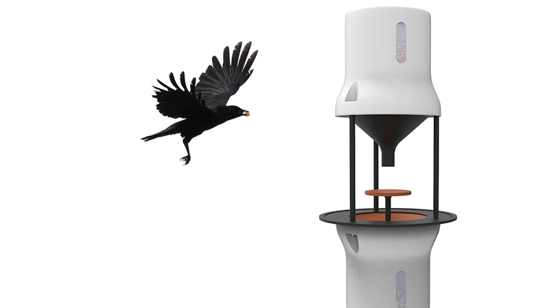 Dutch startup Crowded Cities is developing a device called a Crowbar, which it hopes will teach crows to collect cigarette butts