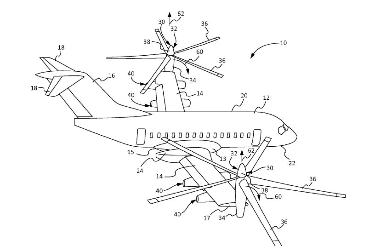 The Boeing patent is for a VTOL tilt rotor capable of carrying up to 100 passengers