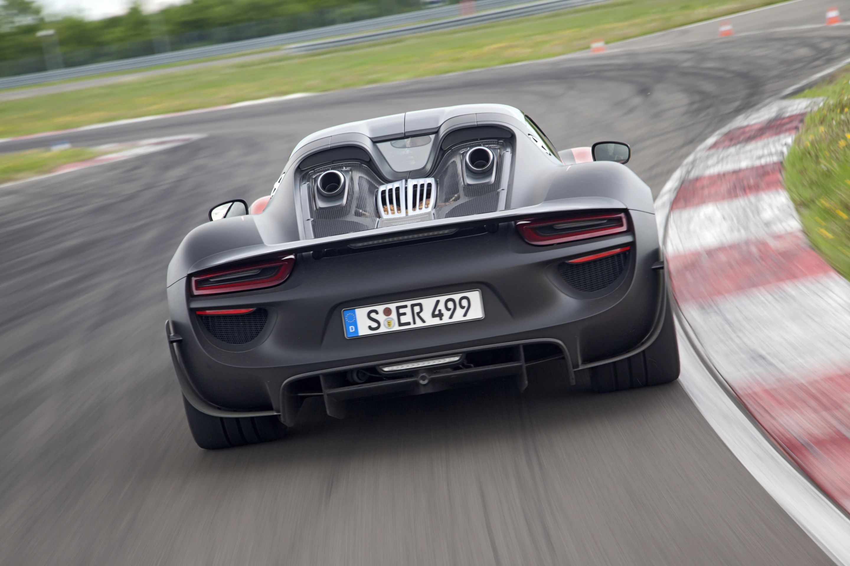 The 918 exhaust pipes are moved higher up on the car