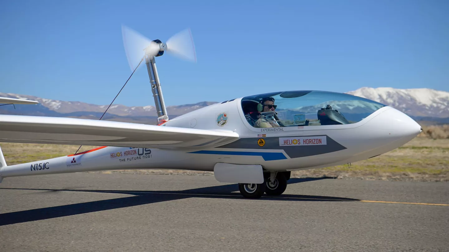 Test pilot Miguel Iturmendi at the controls of the Helios Horizon