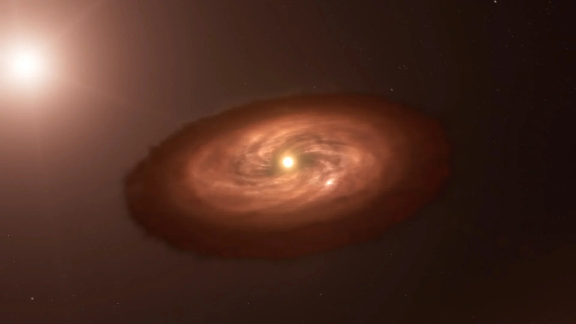 Artist's impression of the moon-forming disk surrounding PDS 70c