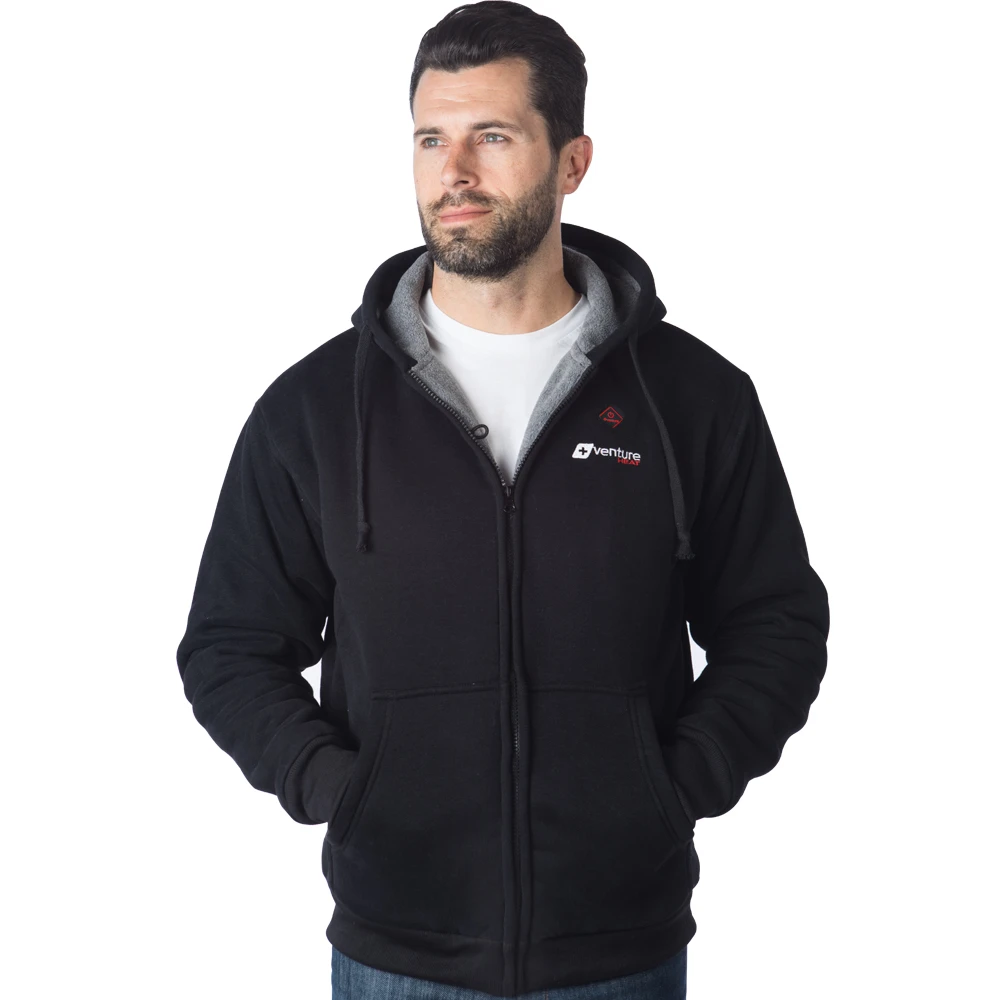 The Evolve Heated Hoodie comes in choice of black or grey in sizes of XS to XXL