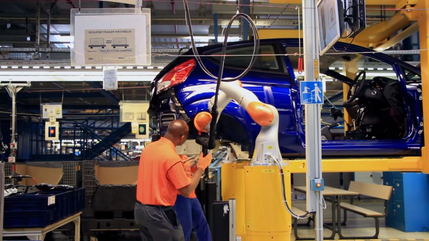 The springs are being attached to a Fiesta in Cologne