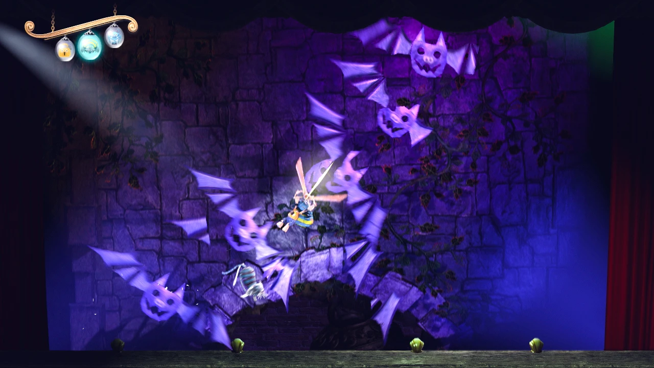 Kutaro can fly through the air so long as Calibrus has something to cut