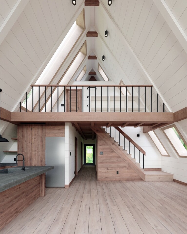 The Ayfraym has 9 ft (2.7 ft)-high ceilings on the ground floor
