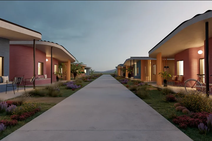 Render of what the 3D-printed neighborhood might look like