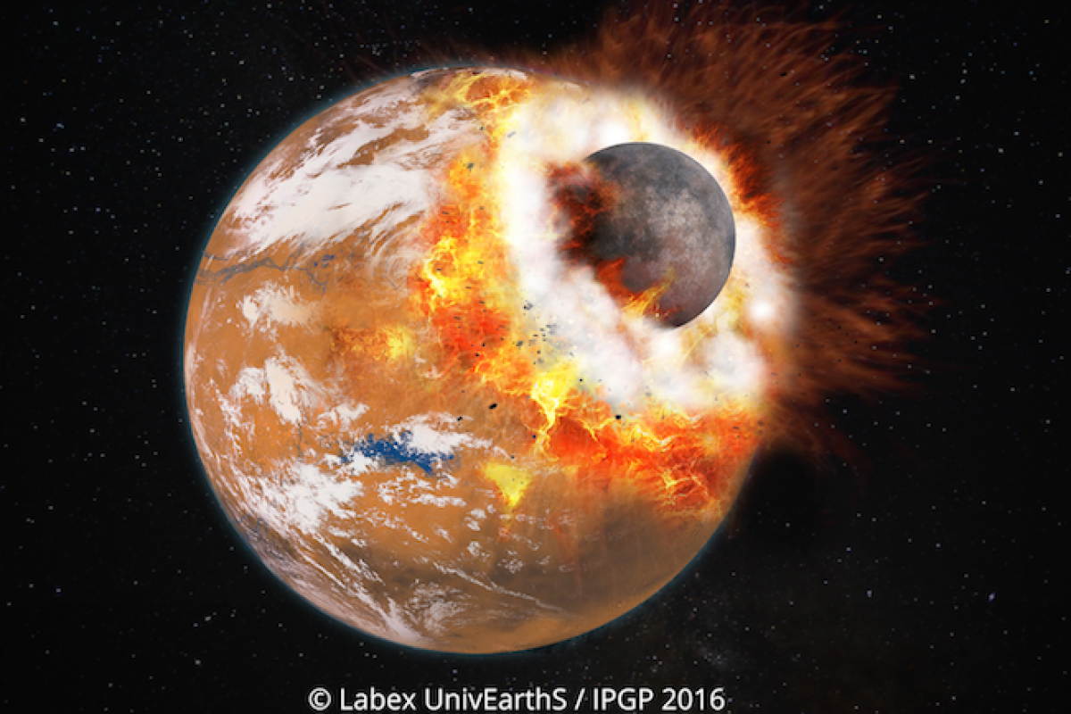 Scientists have run simulations that support the theory that Mars' two moons, Phobos and Deimos, were formed as the result of a massive collision between the Red Planet and a protoplanet about 4.5 billion years ago