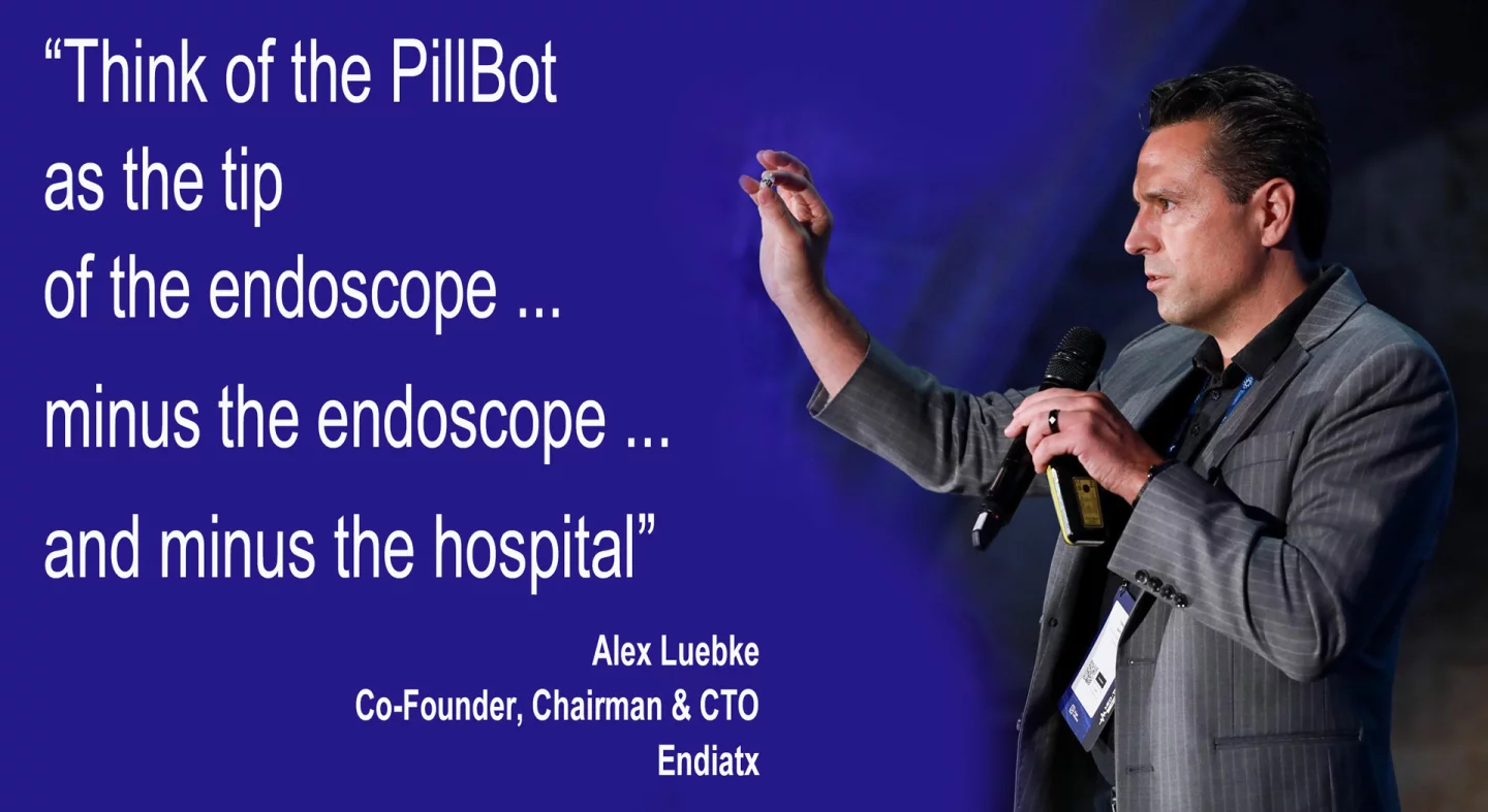 Endiatx presented Pillbot at TED2024, with Endiatx Co-Founder and Chief Technical Officer Alex Luebke describing how micro-robotics can transform the future of medicine.