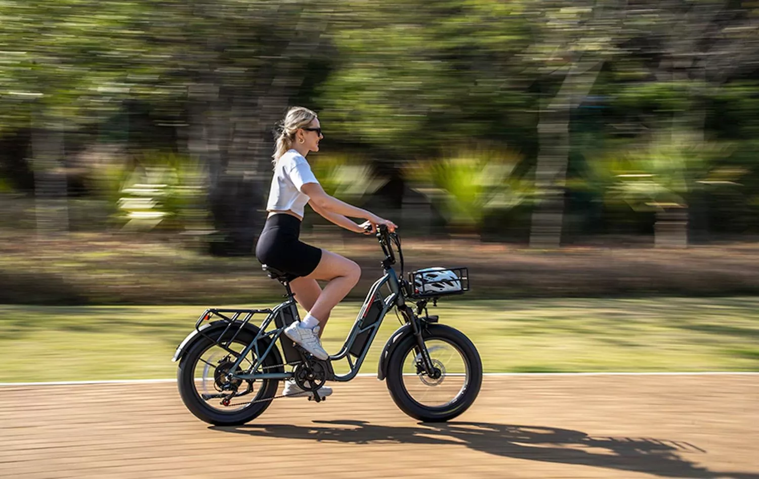 The Gemini model comes with a 6061 aluminum alloy step-thru frame, and a total load capacity of 400 lb