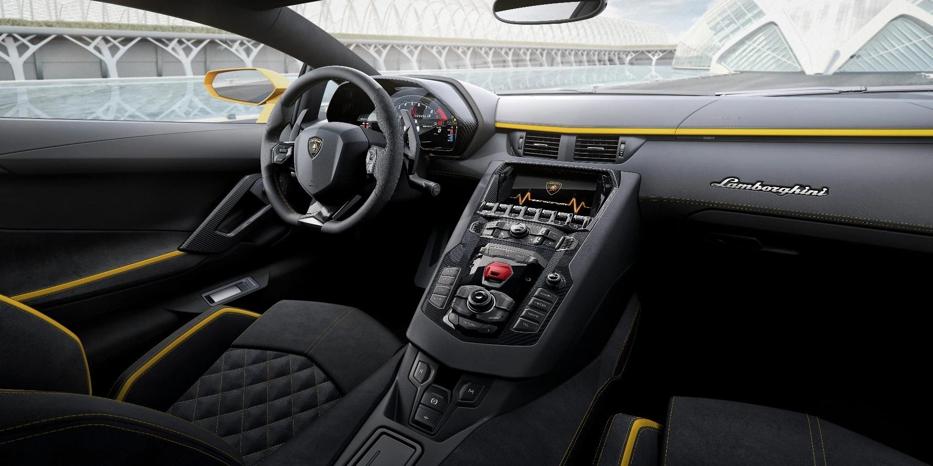 The Lamborghini Aventador S has a new TFT display for the driver