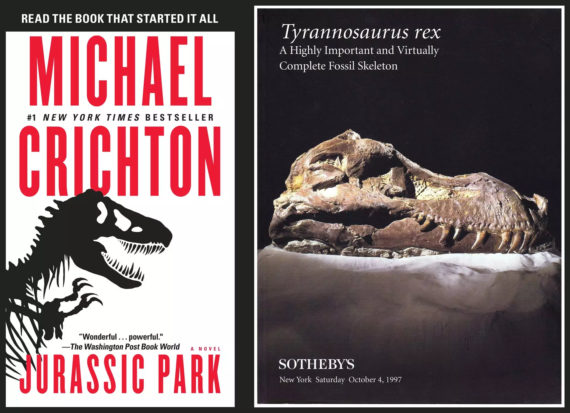 The "Jurassic Park" novel and movie created pandemonium for fossil prices during the 1990s, initially creating a buoyant fossil auction marketplace beyond swap meets for the first time, then followed by massive auction price fluctuations as supply overwhelmed demand twice, the creation of a massive illegal trade in internationally-sourced fossils, then with prices normalising at unprecedented strength, catalyzing the extraordinary situation that saw mankind's natural heritage hit the open market with the sale of Sue the Tyrannosaurus rex. Jurassic Park unquestionably catalyzed the fossil marketplace.