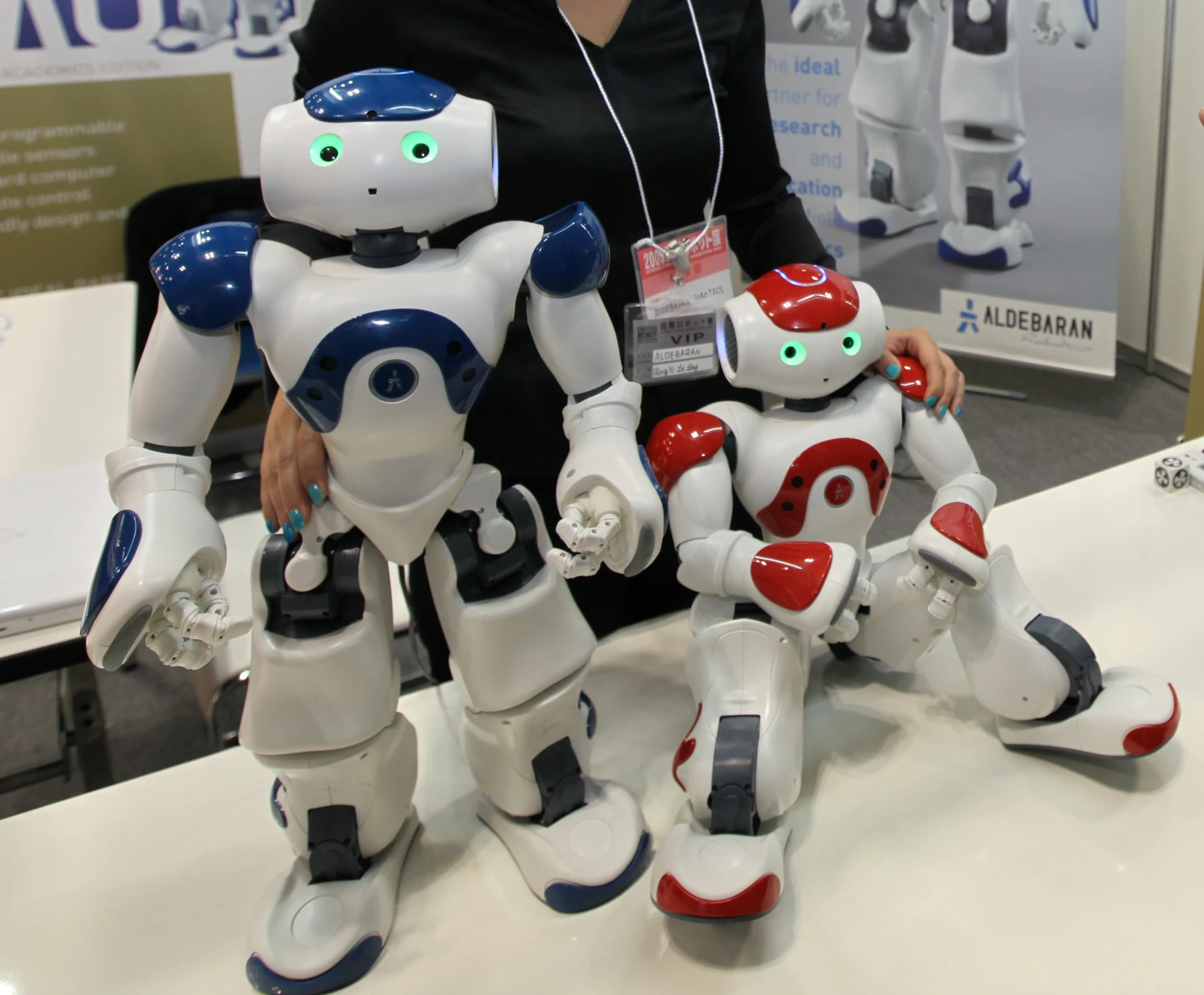 Nao - he sees, can find a ball, recognize different touches and communicate via Wi-Fi