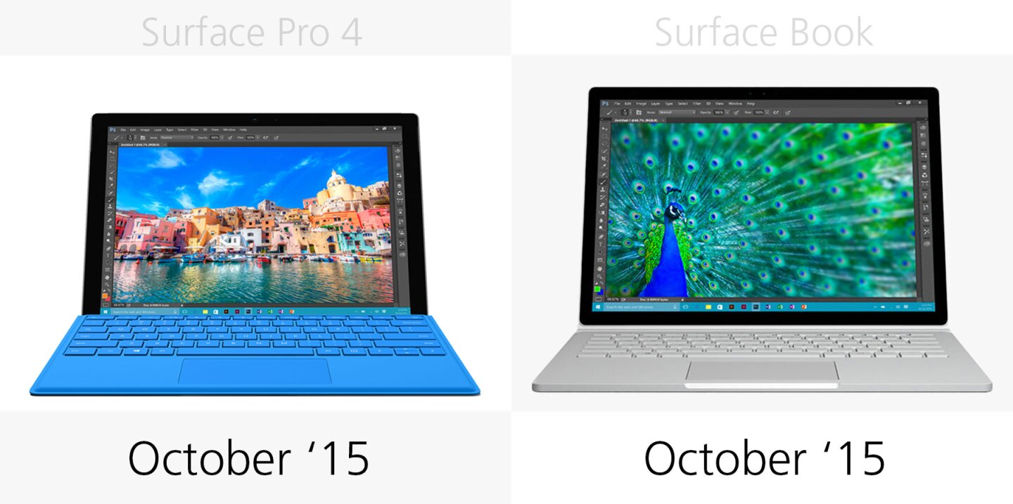 Microsoft Surface Pro 4 vs. Surface Book