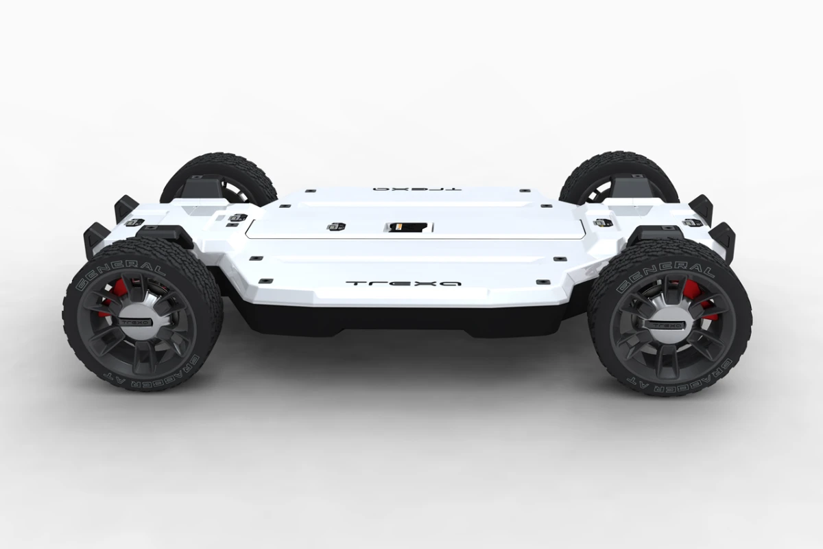 A side rendering of the TREXA vehicle development platform