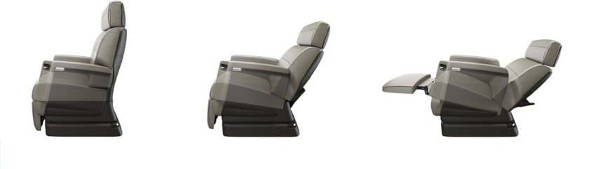 Nuage seat showing its recline features