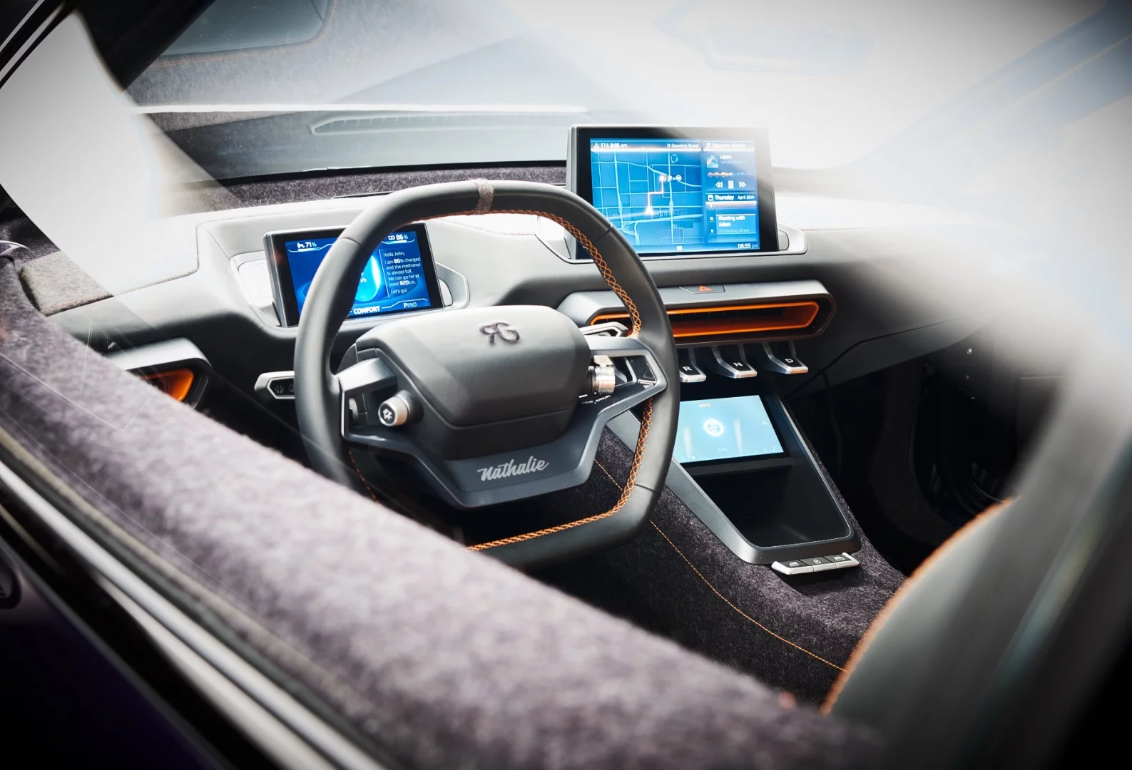 The Nathalie's interior and touch screens
