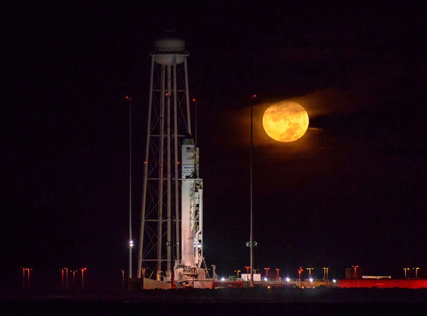 Antares and a hunter's moon