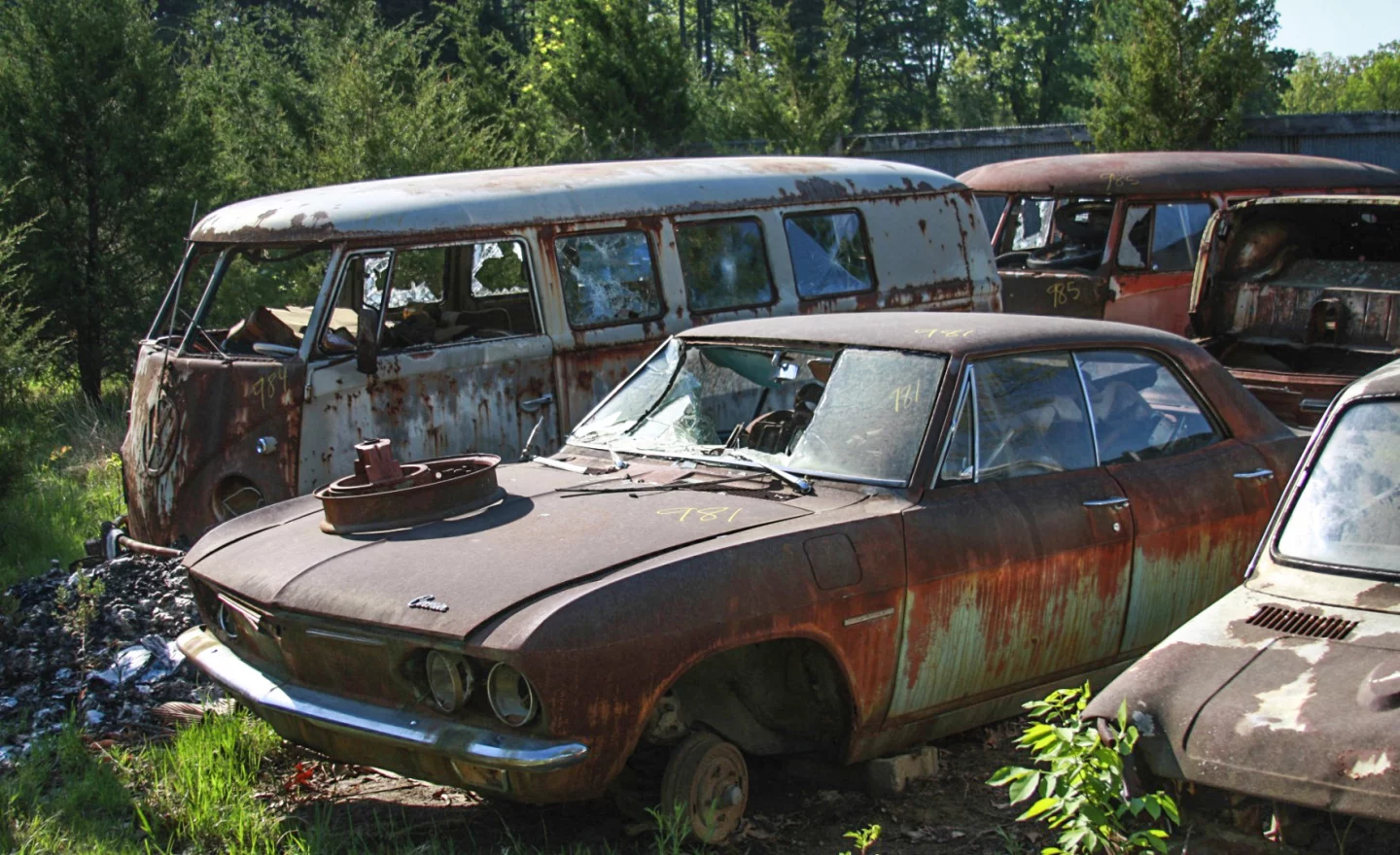 The windows were broken out of the cars to prevent people living in them