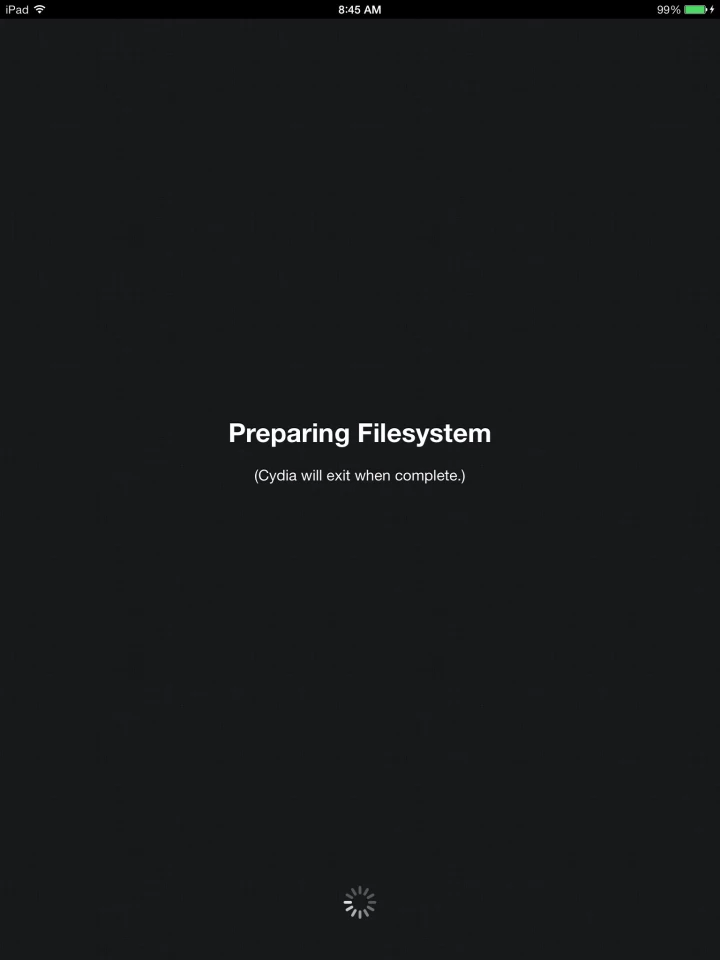 After first opening Cydia, you'll have to be patient as it prepares the file system