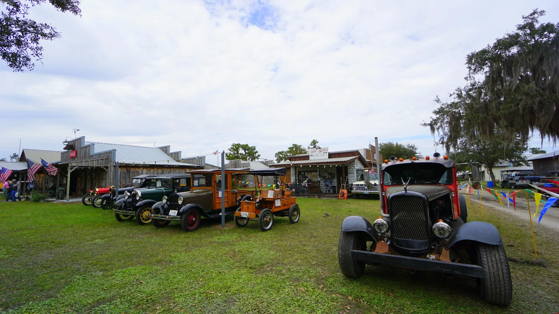 And in keeping with the illusion, the vintage car dealership stocked a full inventory