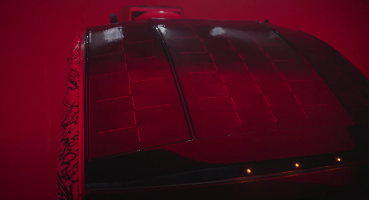 Winnebago's eRV2 has 900 watts of solar neatly integrated into the roof design
