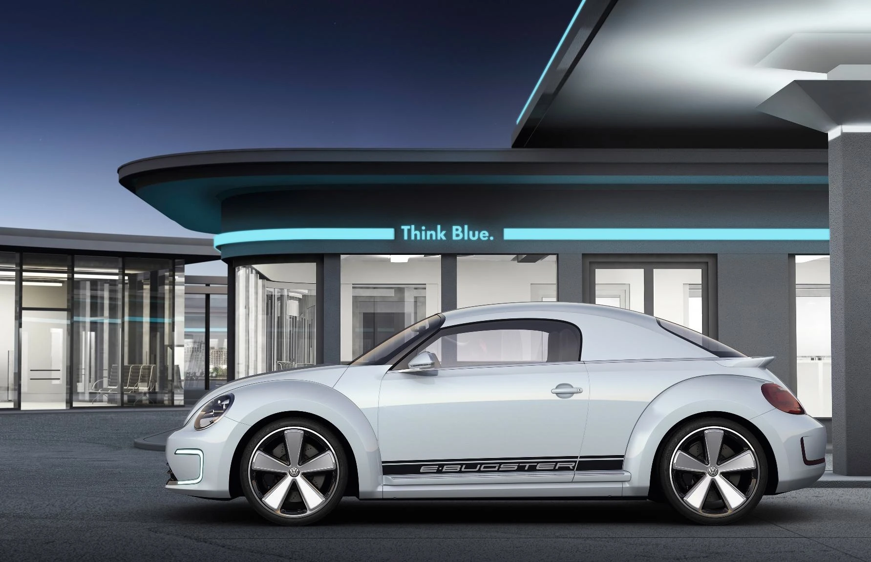 A suggestion that a future electric Beetle may be folded into VW's blue-e-motion electric car branding?