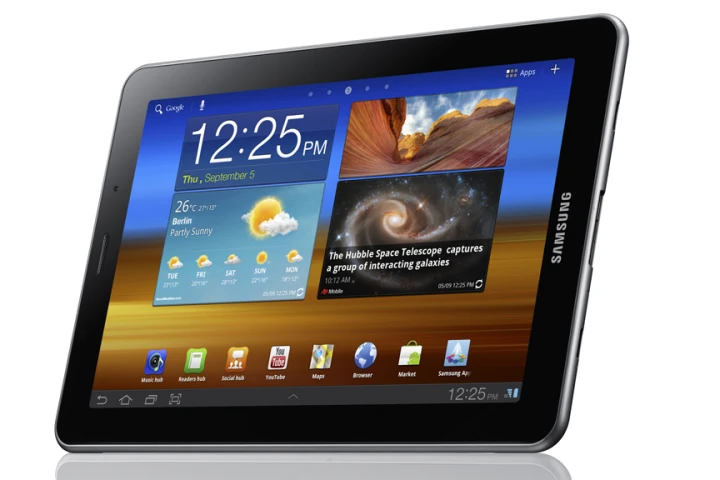 The Samsung Galaxy Tab 7.7 features a 1280 x 800 Super AMOLED Plus display