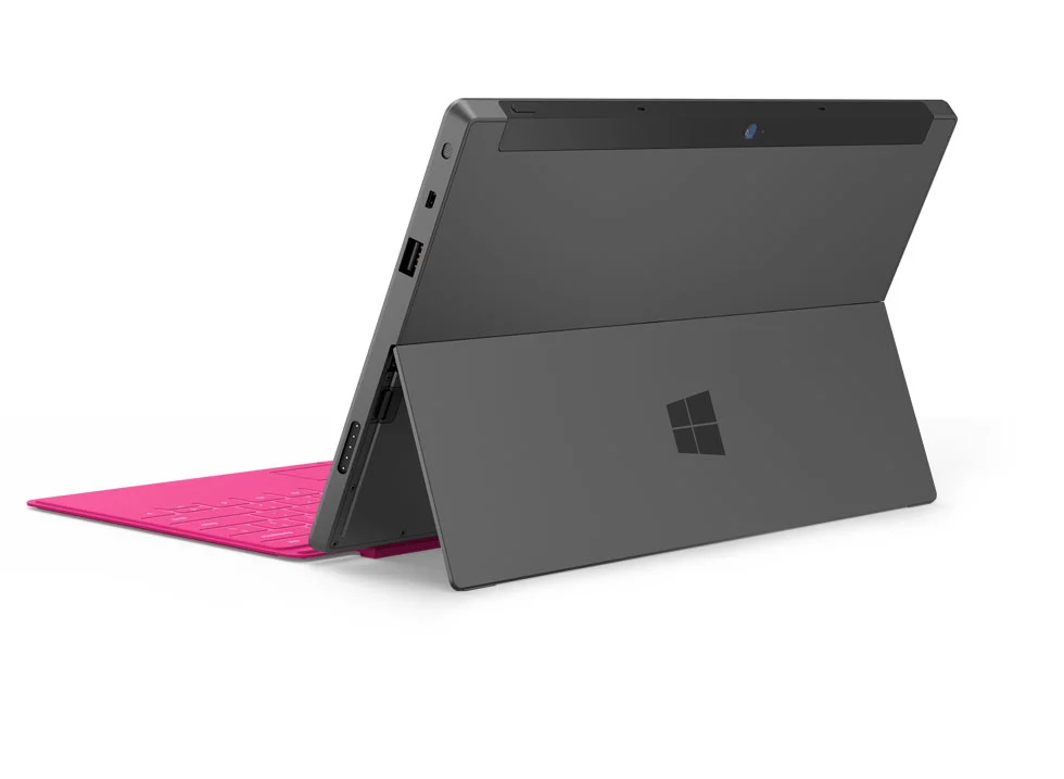 Microsoft's own Surface tablet features a unique magnesium body with kickstand