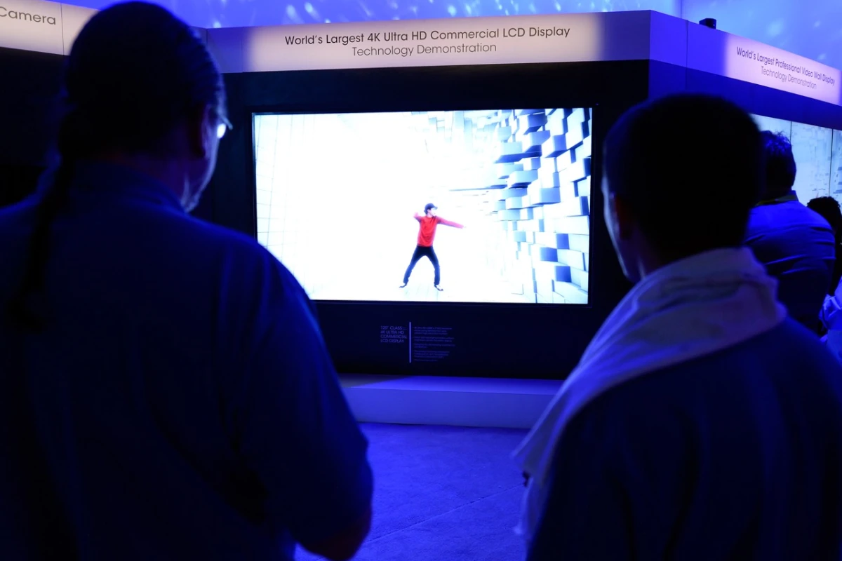 Sharp has unveiled what it says is the largest largest 4K commercial display in the world