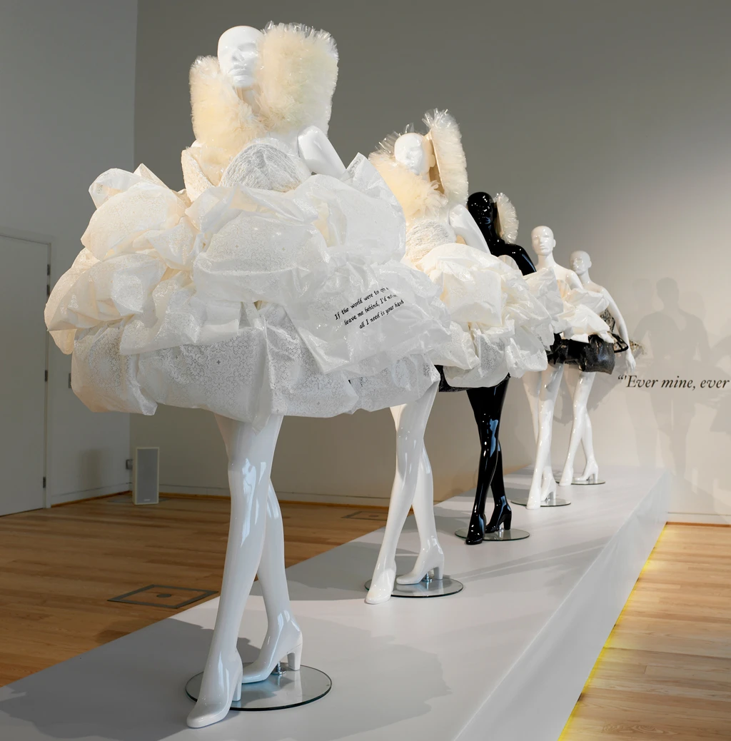 The designs were featured in the exhibition 'A Sustainable Marriage' showing at the Sheffield Hallam University Furnival Gallery