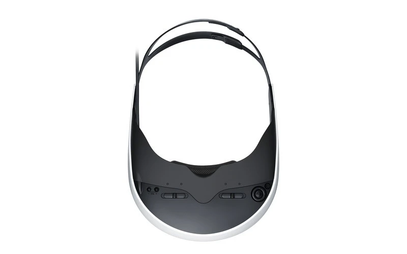 The HMZ-T2 Personal 3D Viewer with the light shield attached