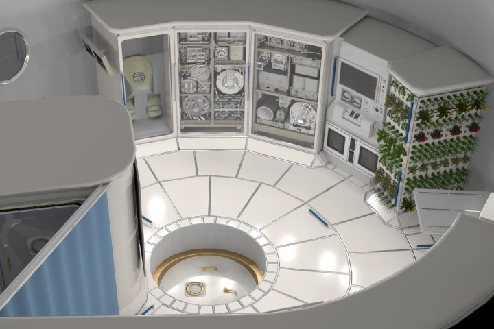 Concept image of the interior of a deep space habitat