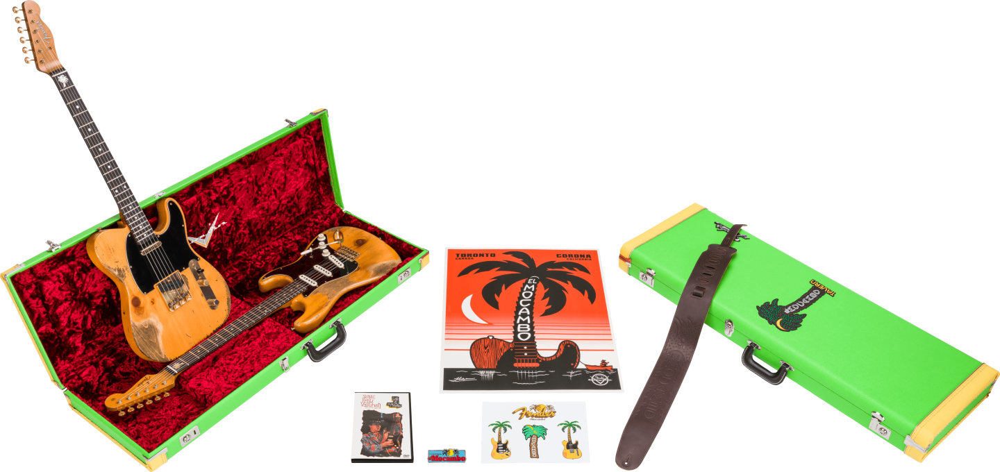 Th El Mocambo guitars come as a pair and are shipped with hard cases, a "collectible case candy kit" and certificate of authenticity