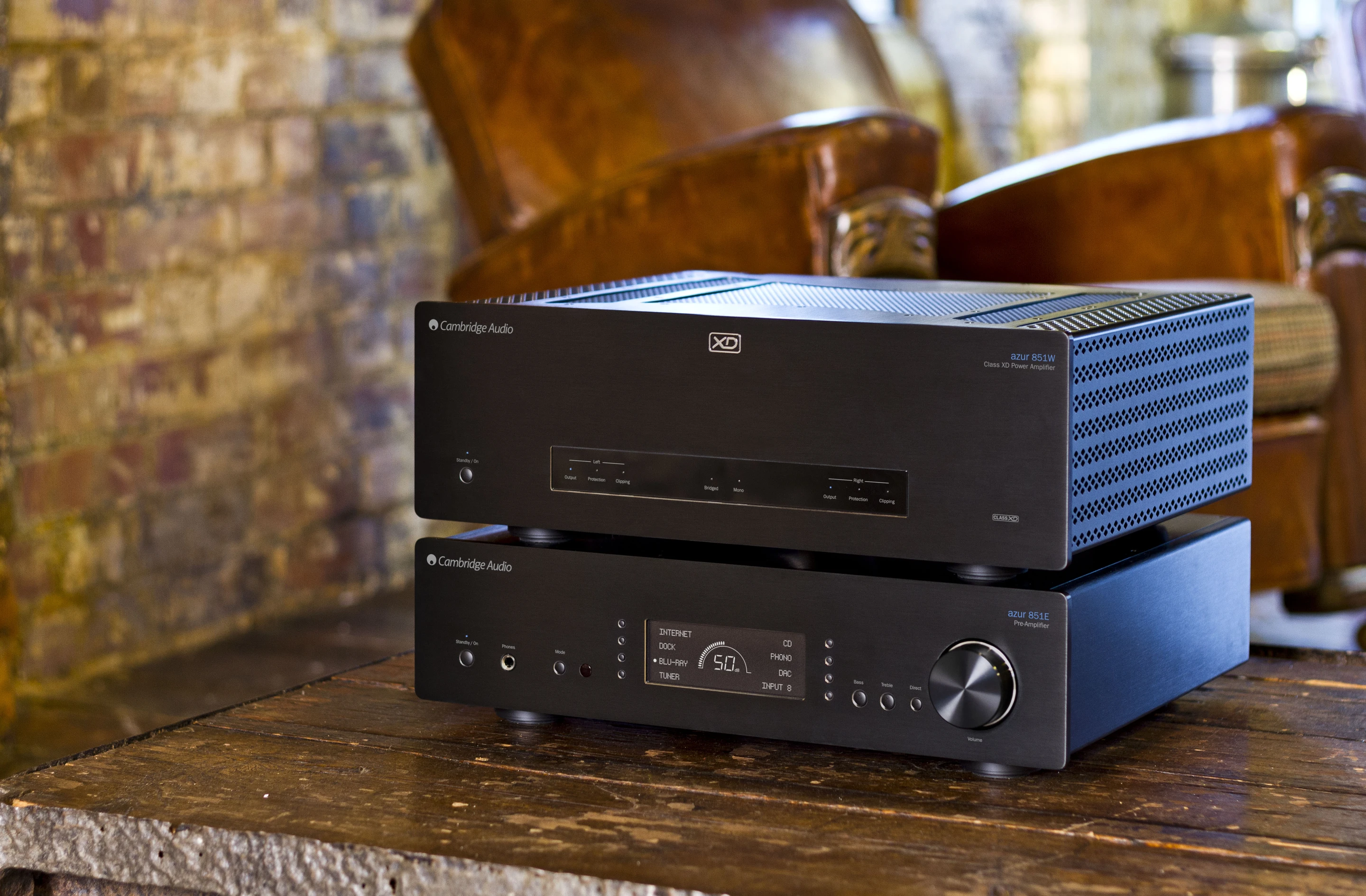 The Azur 851E preamp and the Azur 851W power amp from Cambridge Audio