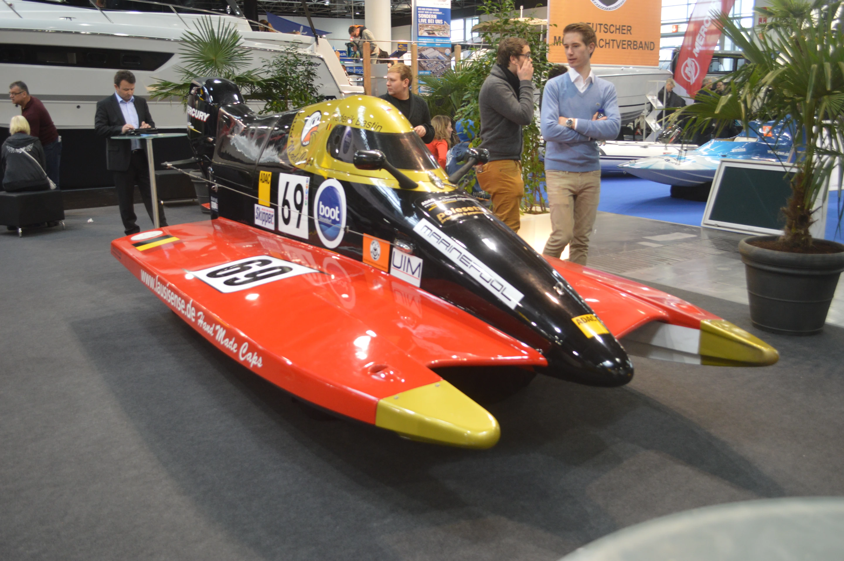 Powerboat display at Boot Dusseldorf