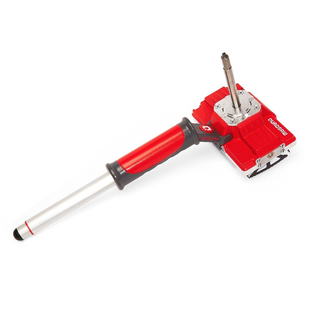 Quadsaw drill attachment cuts perfect square holes in walls