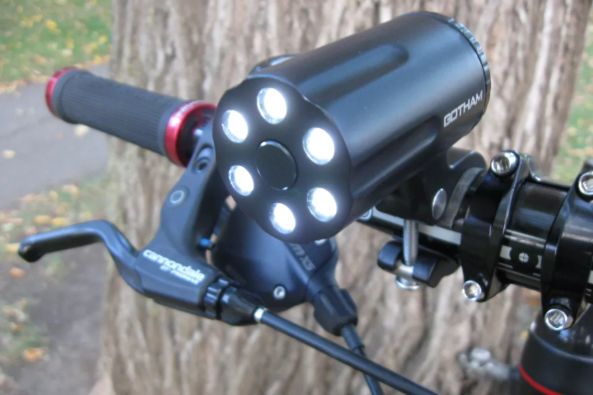 The Defender, in place on the handlebars and ready to go