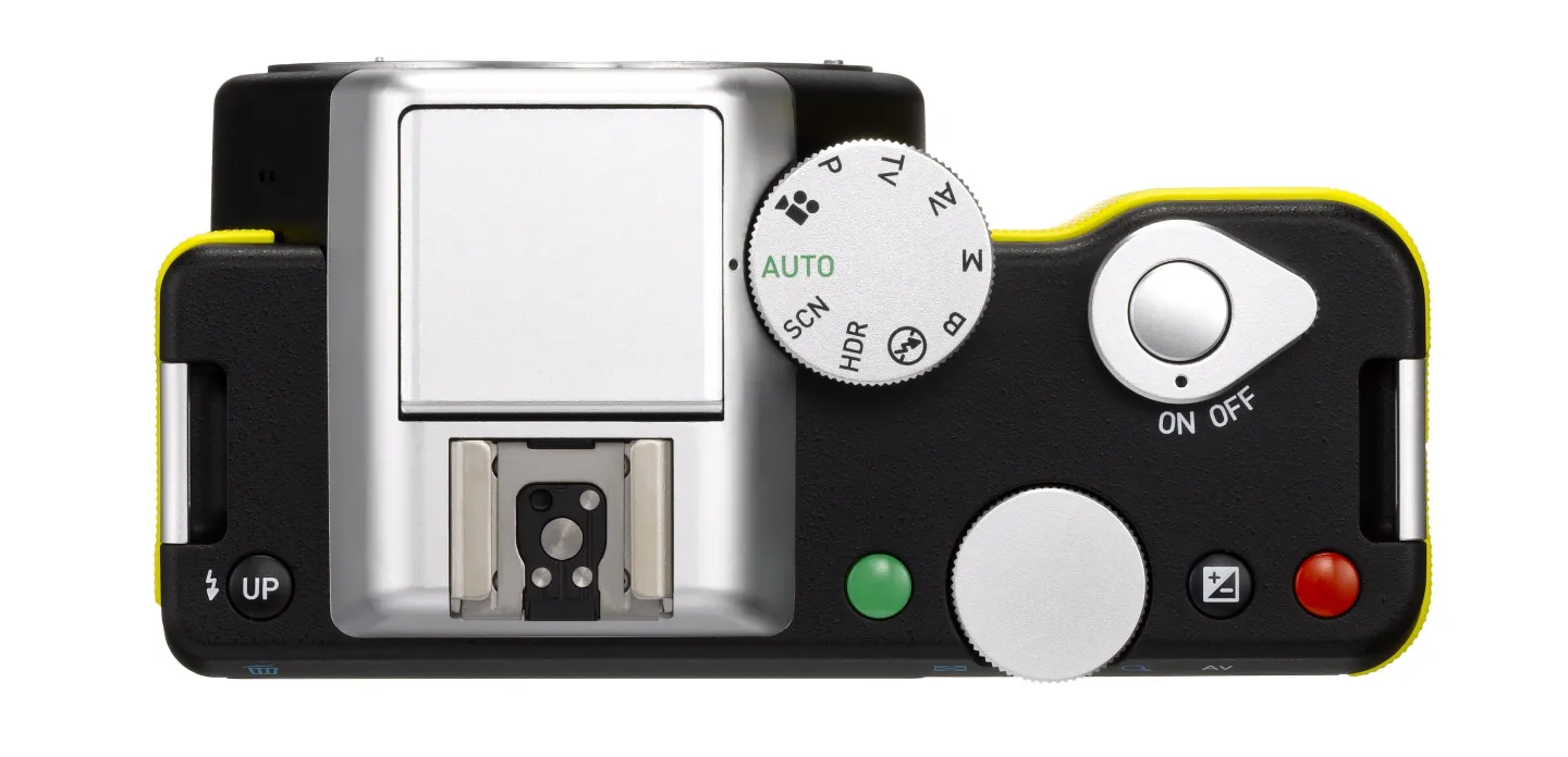 The camera features a P/A/S/M settings and exposure dial - although the K-01's dial is labeled P/Av/Tv/M, where Av is aperture priority and Tv is shutter priority