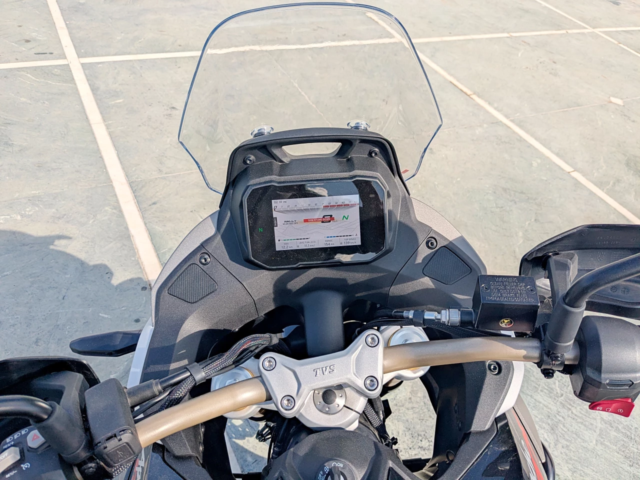 A 5-inch TFT instrument cluster gives you features like Map Mirroring with Google Maps, Digital Doc transfer, TPMS, and an option to control your GoPro