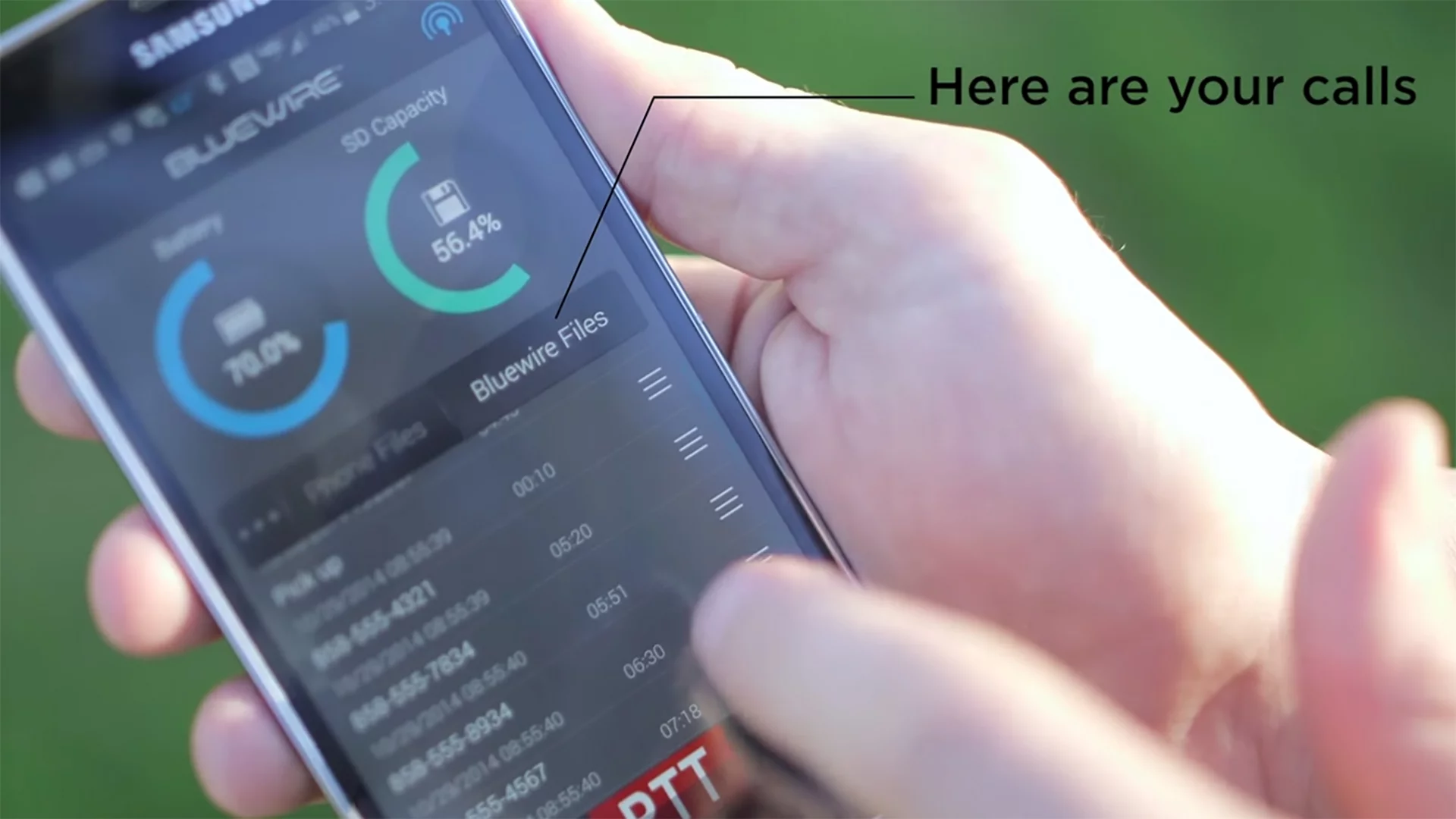 Audio can be played over Bluetooth on the connected smartphone’s Bluewire App for iOS and Android