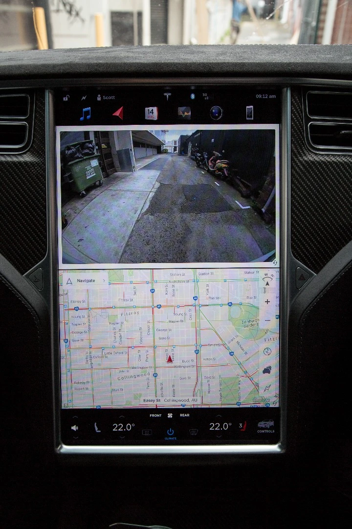 The touchscreen in the Tesla Model X