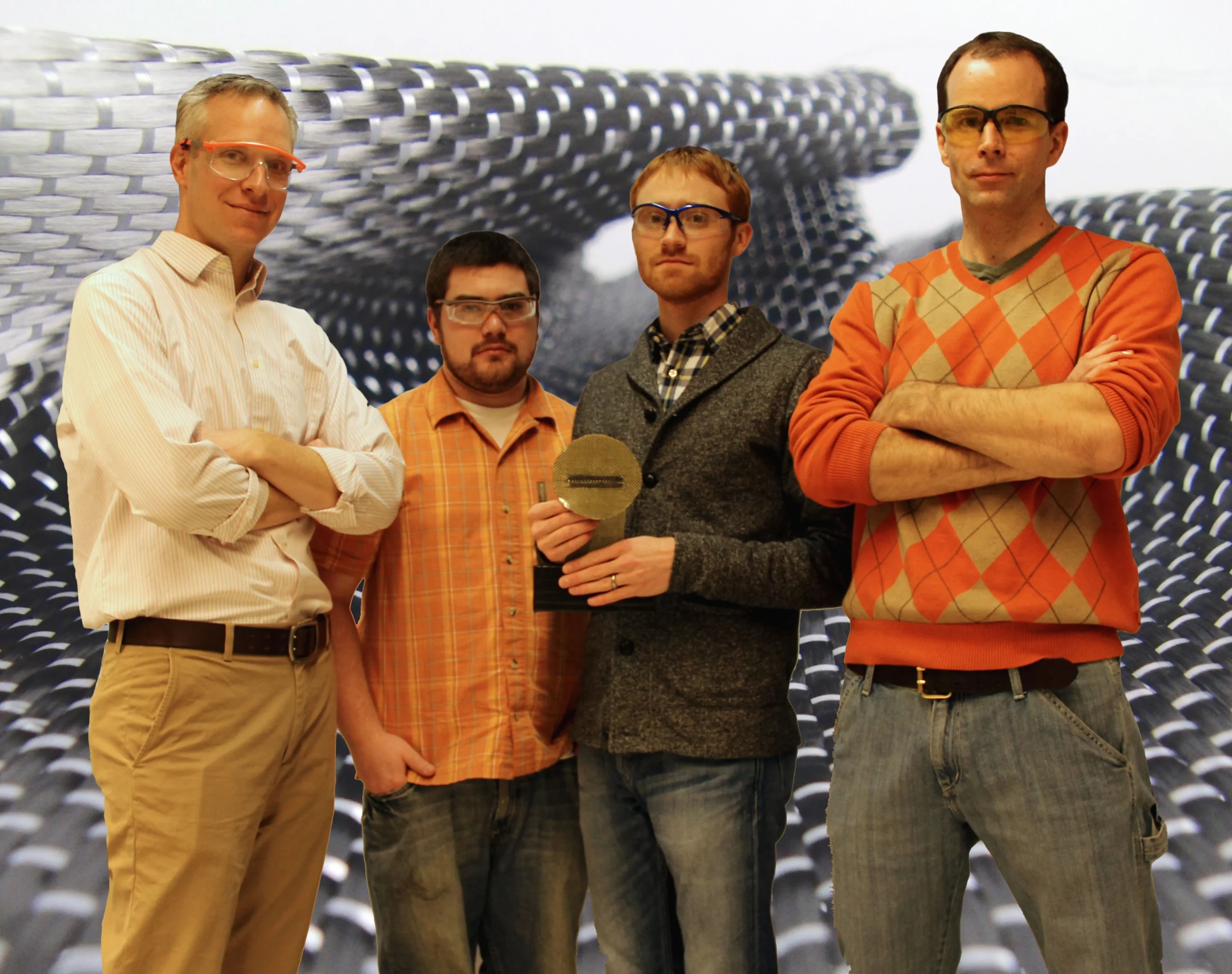 The team of researchers, left to right: Prof. Al Crosby, Dan King, Mike Bartlett and Prof. Duncan Irschick